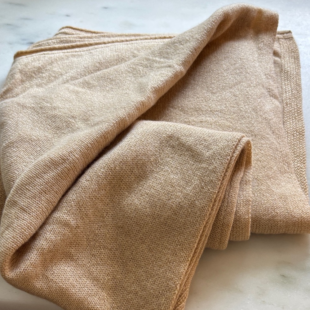 Lilly Pulitzer Cashmere Terri Wrap metallic gold Tan